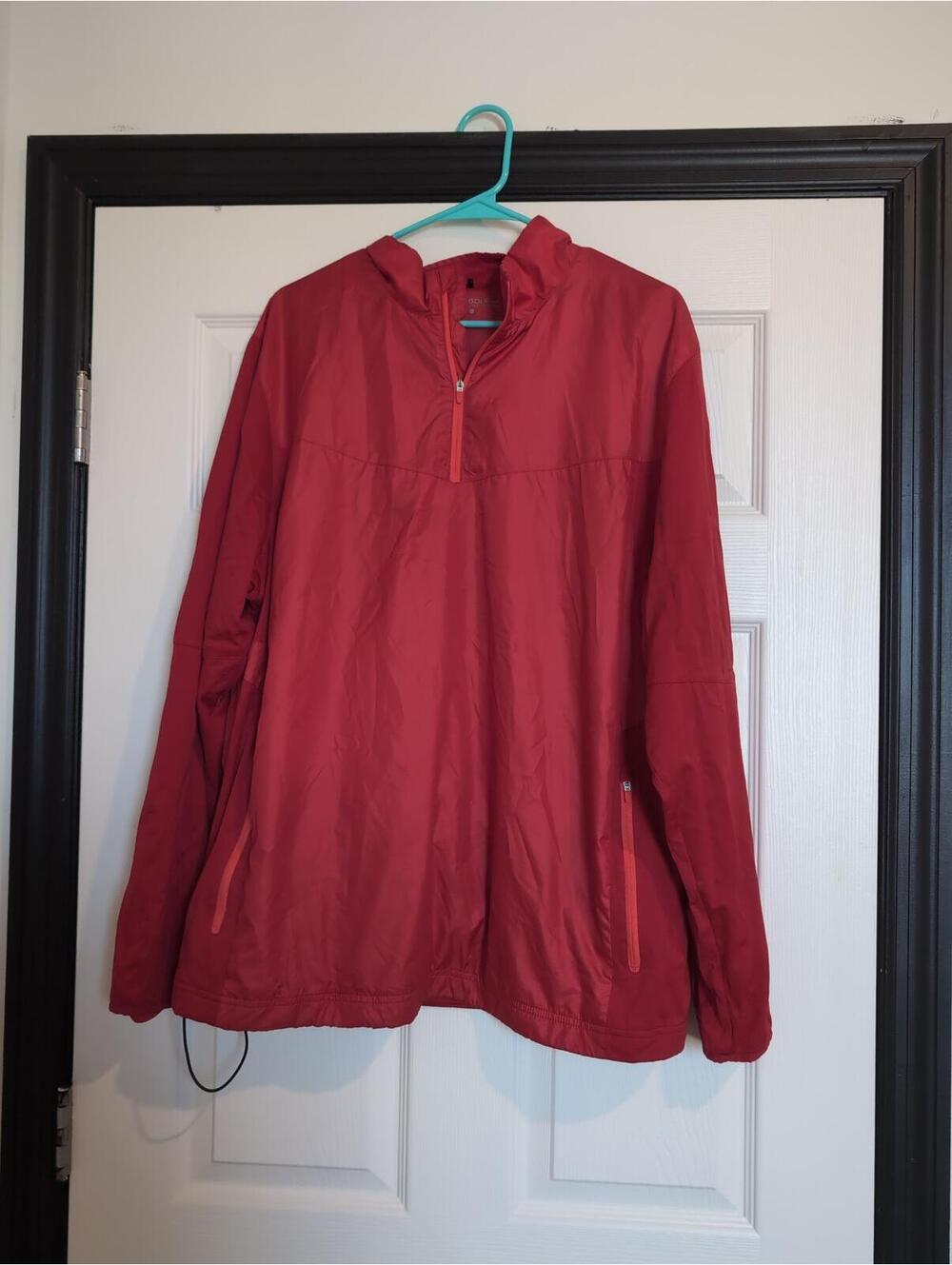 XL red Nike gold quarter zip windbreaker jacket